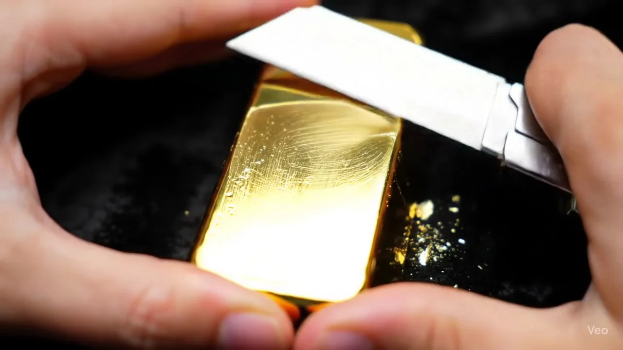 Asmr Gold Bar Knife Cutting Video 5 Thumbnail
