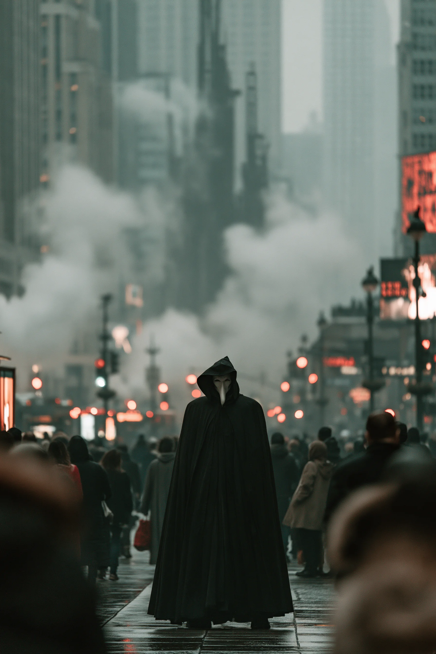 Plague Doctor Black Cloak Smoky City 3